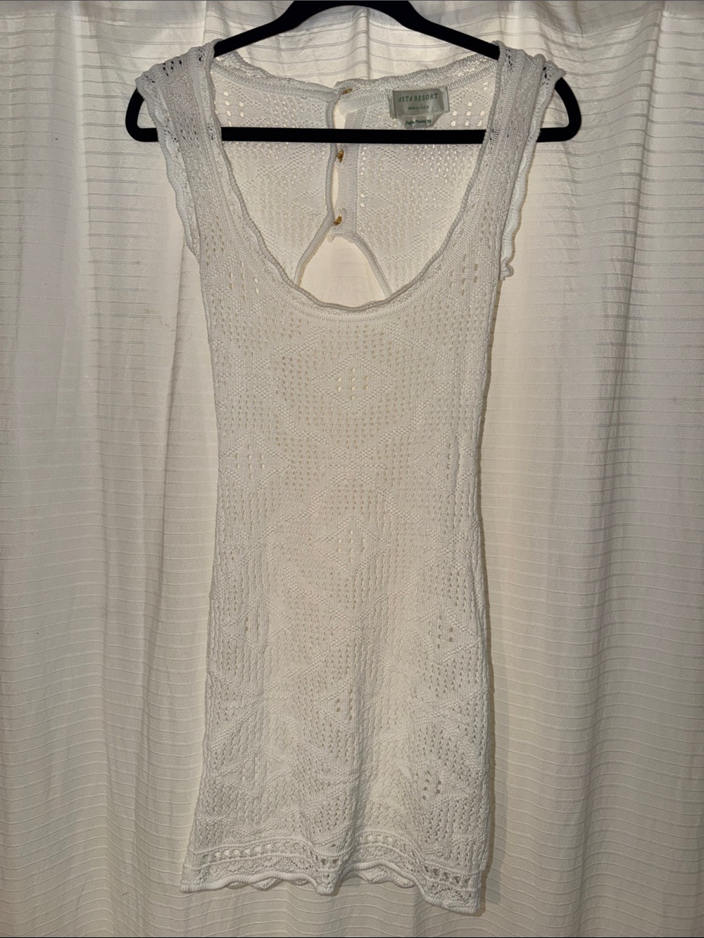 Astr Open-Knit White Tank Dress